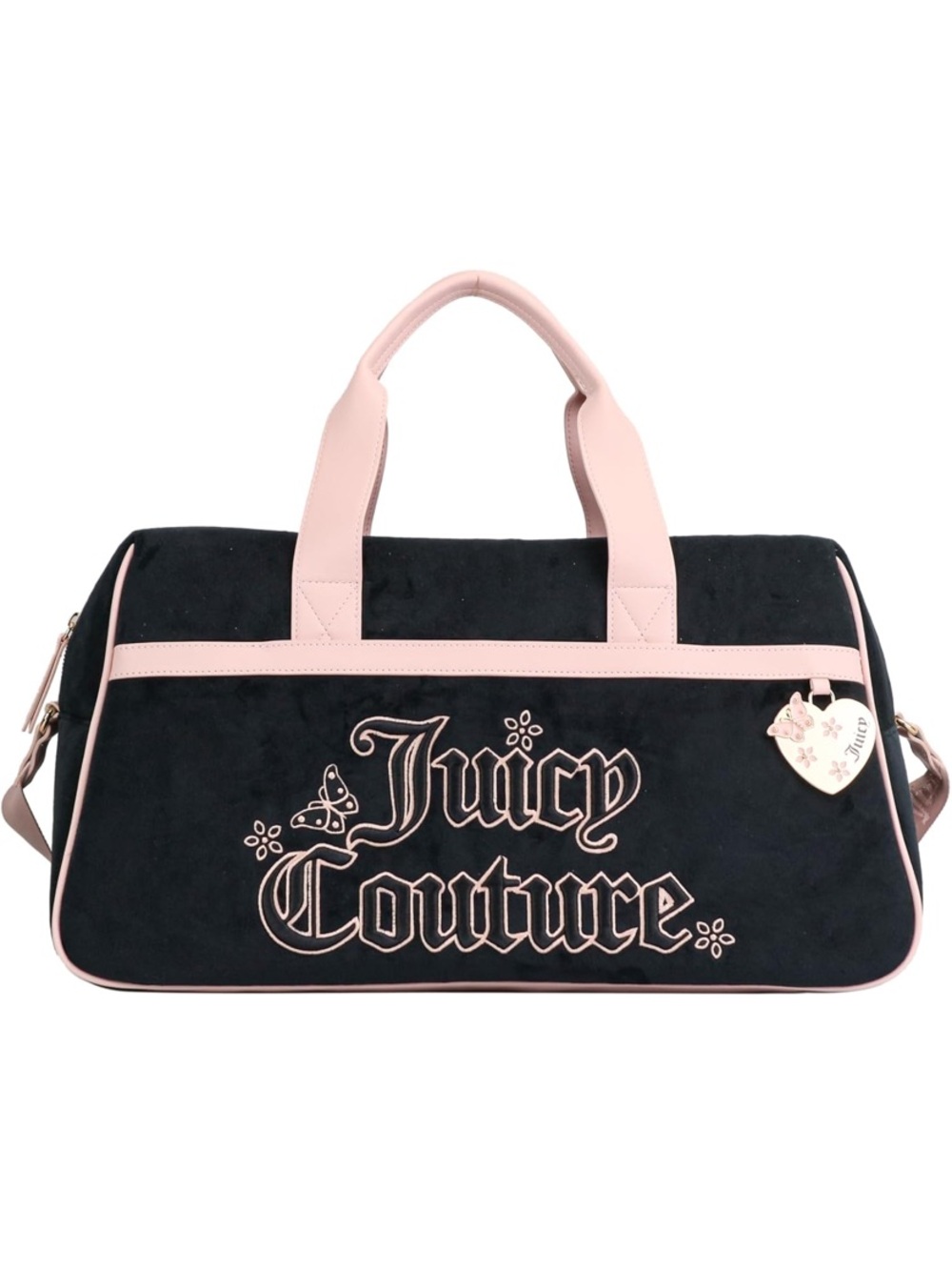 Juicy Couture Black and Light Pink Travel Duffel NWT